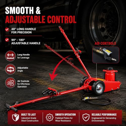 XtremepouwerUS 35-Ton Air Hydraulic Floor Jack Truck Lift Jacks Service Repair Lifting Tool Wheels w/Extension Adapters Set - size: 35 Tons