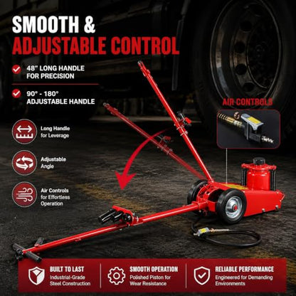 Stark USA Heavy Duty 35-Ton Air Hydraulic Floor Jack for Trucks (70,000lbs) Capacity Service Floor Jack Repair Lifting Tool Shop Air Lift Truck - size: 35 Tons