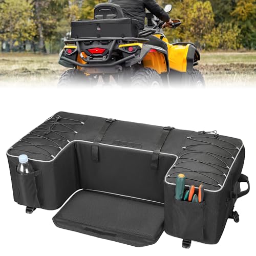KEMIMOTO Upgrade ATV Storage Bag Rear Seat Gear Bag Four Wheeler Cargo Bag