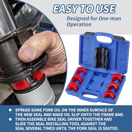 Universal Motorcycle Bike Fork Seal Driver Tool Kit 14Pcs Installer Driver Set for 35mm 36mm 40mm 41mm 42mm 43mm 45mm 46mm 47mm 48mm 49mm 50mm