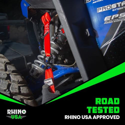Rhino USA Soft Loop Tie Down Straps (4-Pack) - Motorcycle Handlebar Straps - color: Red 4-Pack