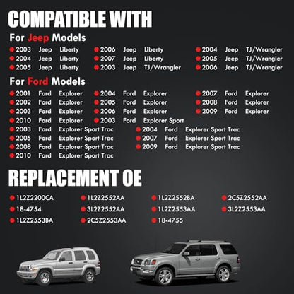 2PCS Rear Disc Brake Caliper Assembly Without Bracket Replaces 18-4755 - size: 18-4755+18-4754