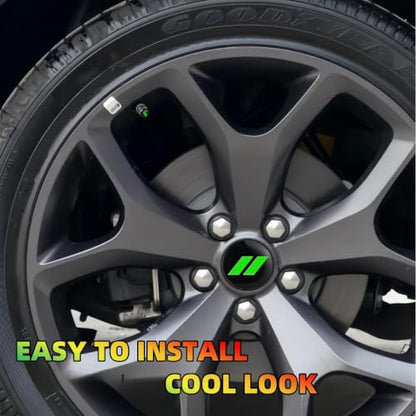 4Pcs Wheel Center Cap 63mm/2.5 inches Compatible with Dodge(Green) - color: Green