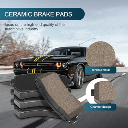 D1398 Rear Ceramic Brake Pads Kit Fit For Hyundai Accent, For Elantra 2006-2008, For Elantra 2009-2012, For Sonata 2015-2019, For Tucson 2010-2017, For Kia Cadenza 2014-2016 - style: HZ1398