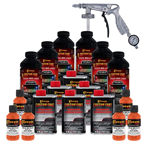 Custom Coat Safety Orange Urethane Spray-On Truck Bed Liner Kit 1.5 Gallons