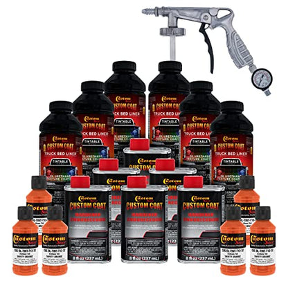 Custom Coat Safety Orange Urethane Spray-On Truck Bed Liner Kit 1.5 Gallons