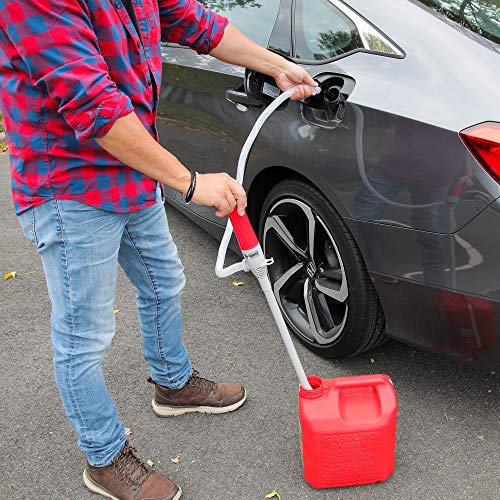 DEWAY Fuel Transfer Pump, WAYPUMP13, Gas Can Pump, Auto Stop, Gray, Large - style: Auto-Stop with Beep
