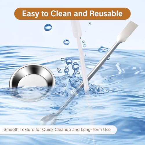 BRBASAP 2Pcs Metal Paint Tray Mixing Palette 2Pcs Metal Paint Stirrers 2Pcs Clear Plastic Droppers for Airbrush Painting Model Mixing DIY Art Craft Small Cups Bowls and Mixing Dishes