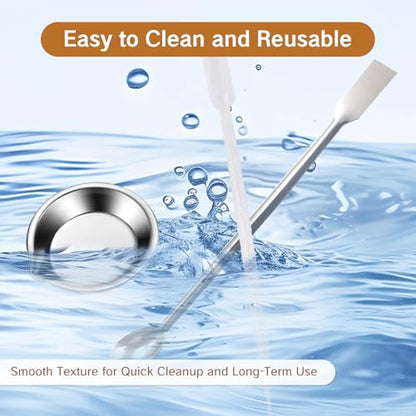 BRBASAP 2Pcs Metal Paint Tray Mixing Palette 2Pcs Metal Paint Stirrers 2Pcs Clear Plastic Droppers for Airbrush Painting Model Mixing DIY Art Craft Small Cups Bowls and Mixing Dishes