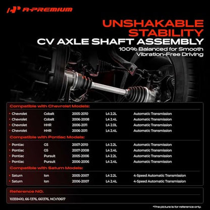 A-Premium Front Driver or Passenger Side CV Axle Shaft Assembly