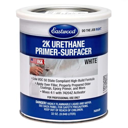 Eastwood 2K Urethane Primer Paint Surfacer White Quart and Activator Kit - color: White, size: 40 Fl Oz (Pack of 1)