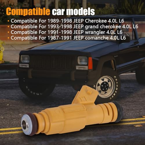 Fuel Injector Set × 6 (4-Hole) FIT Jeep 4.0 L – Cherokee 1989-1998, Wrangler 1991-1998, Grand Cherokee 1993-1998, Comanche 1987-1992 – Replaces 0280155710 0280155703 0280155700