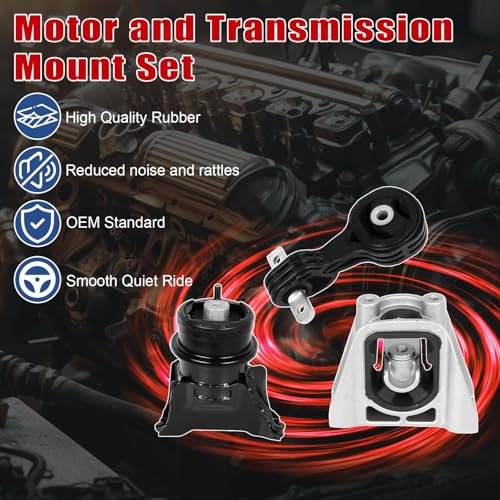3Pcs Engine Motor Mount Compatible with Honda Civic Hybrid 1.3L 2006-2011