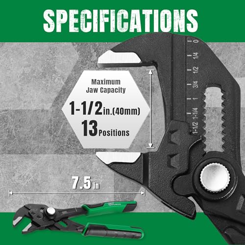 SK 7.5" Pliers Wrench, Smooth Parallel Jaw Water Pump Pliers, CR-V Steel - size: 7.5-inch Single
