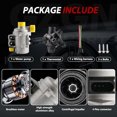 Electric Engine Water Pump W/Thermostat Compatible with BMW N52 N51