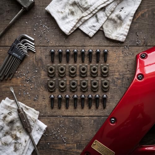 M5 Motorcycle Fairing Kit 5x16mm Aluminum Fairing Bolts with Speed Clip Nut Fastener Set Universal Body Panel Mounting Screws for Motorcycle Scooter Replacement Hardware