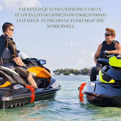 JOJOCY 2 PCS Snap in Bumpers/Fenders Kit, Tear-Resistant Material for Sea-Doo GTI, GTR, Wake 170 (2020+) & RXP-X (2021), Orange, Fits Models 295100418 & 295100729