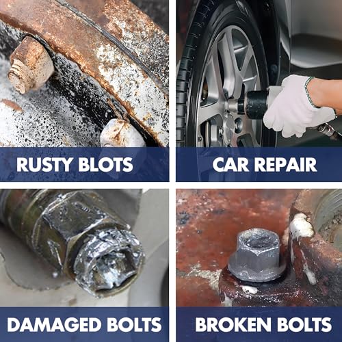16PCS Bolt Extractor Kit 3/8" Drive Lug Nut Remover Socket Set for Stripped, Damaged Screws, Rounded Bolts and Fasteners (Included 3/8" Hex adapte and 1/2" Adapter) - size: 3/8"