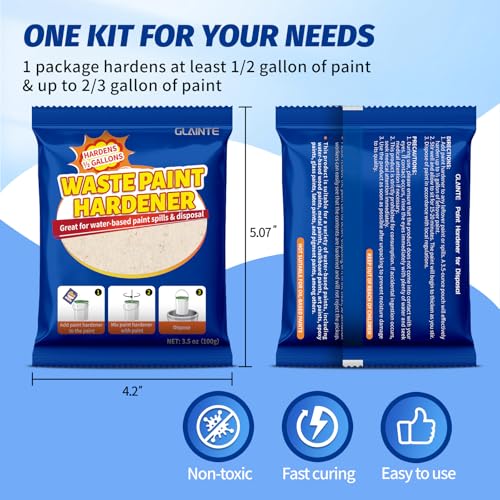 GLAINTE Waste Away Paint Hardener Fast Acting Solid Hardener - Paint Drying Powder, 3.5oz, 2 Packs - size: 7 Ounce (Pack of 1)