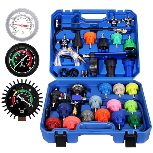 VTG VOGTEN 31PCS Coolant Pressure Tester Kit,w/23 Radiator Adapters(Blue) - color: Blue