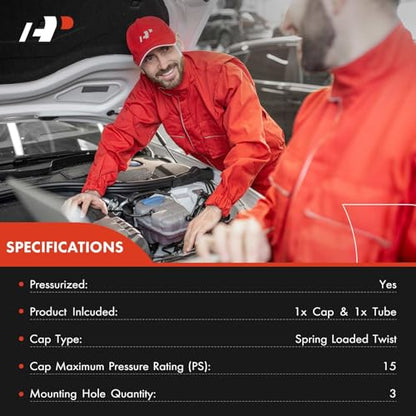 A-Premium Engine Coolant Overflow Recovery Reservoir Tank W/Cap & Tubing