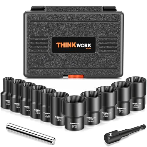 13-Piece Lug Nut Removal Tool, 1/2" Drive Wheel Lock Removal Kit - size: 13-piece