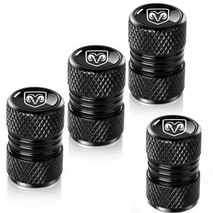 Tire Valve Stem Caps for Dodge Metal Car Wheel Air caps Auto Valve Stem Caps Accessories 4 Pcs Black - color: red-6908