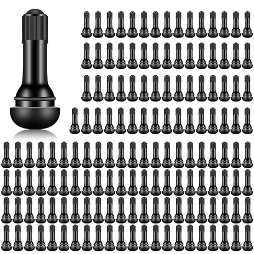 Tire Valve Stems Rubber Black Rubber Snap-in Valves,Tubeless Valve Stems Suit for 0.453 inch Rim Holes on Standard Vehicle Tires (150pcs（TR413-150pcs）) - size: 150pcs（TR413-150pcs）