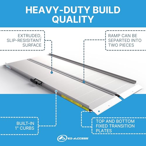 EZ-ACCESS Traverse Aluminum Singlefold Folding Ramp, Silver, 6 ft, ATVs - size: 6 Foot, style: Singlefold