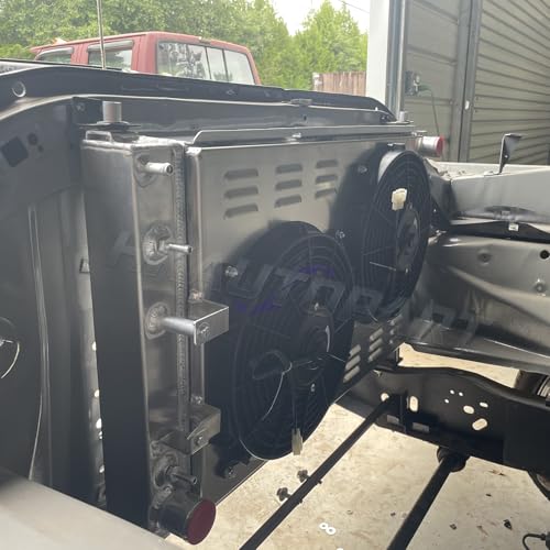 Ford Mustang Radiator Shroud Fan Compatible with 1997-2004 Ford Mustang GT SVT Cobra 4.6L 5.4L V8 1998 1999 2000 2001 2002 2003 Mustang All Aluminum Radiators with Fan Shroud