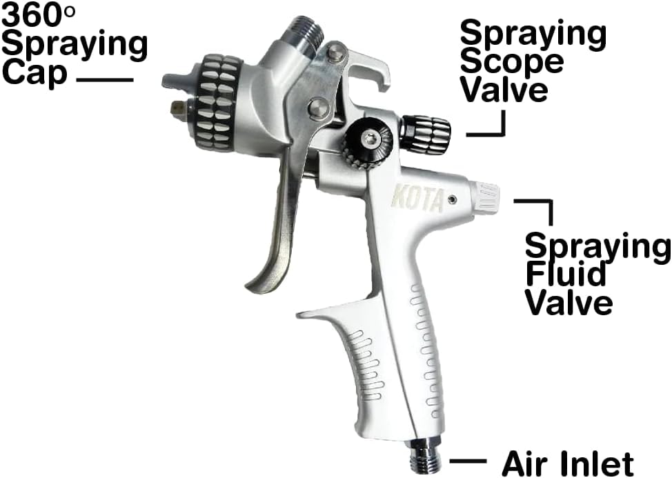 LAUCO KOTA HVLP Spray Gun Nozzle, Compact Aluminum Paint Sprayer (1.4 mm) 60822 - size: 1.4 mm