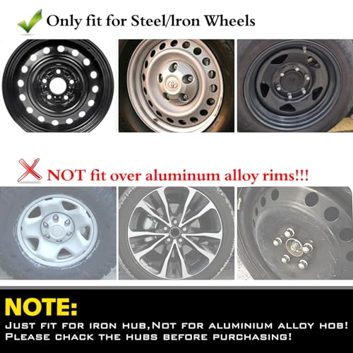 15 Inch Universal Hubcaps, Set of 4 R15 ABS Wheel Rim Covers - color: 5083-Black & Blue-15