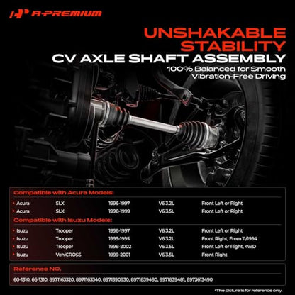 A-Premium Front Left or Right CV Axle Shaft Assembly for Acura & Isuzu - style: Front Driver or Passenger Side