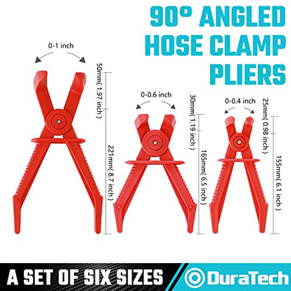 DURATECH 6-Piece Hose Clamp Pliers Set - Straight & 90 Angled - size: 6-Piece, style: 90 Angled