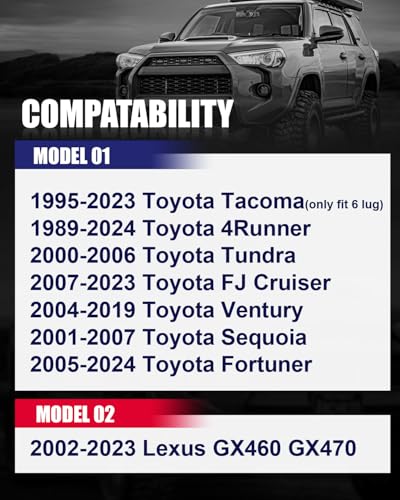 6x5.5 Hubcentric Wheel Spacers for 1995-2023 Tacoma 1989-2024 4Runner with ET Lug Nuts, 1.5 inch 6x139.7 Forged Spacer with 12x1.5 Studs & 106mm Hub Bore Tundra FJ Cruise Fortuner Sequoia GX460 GX470 - size: 1.5 Inch