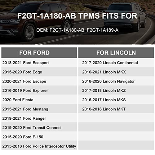 TPMS Sensor, 315MHz Tire Pressure Monitor Sensors F2GT1A180AB 4PCS - color: F2GT1A180AB(4PCS)