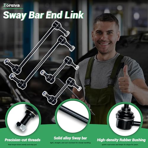 4Pc Front Rear Stabilizer Sway Bar End Links for Ford 2010-2018 Flex/aurus, 13-18 Police Interceptor Sedan, 14-18 Special Service Police Sedan, for Lincoln 10-16 MKS, 10-18 MKT K750393 K750388 - size: K750393&K750388-4PC