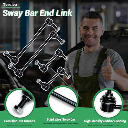 4Pc Front Rear Stabilizer Sway Bar End Links for Ford 2010-2018 Flex/aurus, 13-18 Police Interceptor Sedan, 14-18 Special Service Police Sedan, for Lincoln 10-16 MKS, 10-18 MKT K750393 K750388 - size: K750393&K750388-4PC