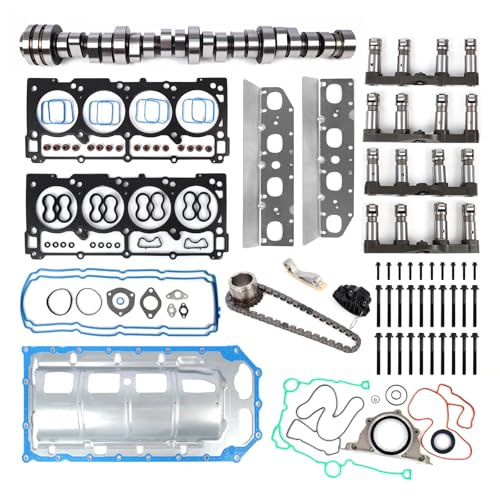 5.7 HEMI Camshaft and MDS Lifters Kit w/Timing Chain & Head Gaskets Set, Compatible with 2009-2015 Dodge Ram 1500 Durango 5.7L Hemi V8 53022263AF - color: MDS Kit w/ Timing Chain