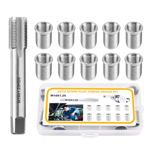 M14x1.25 Spark Plug Thread Repair Kit, 11‑Piece Tap & Inserts Set - color: M14x1.25