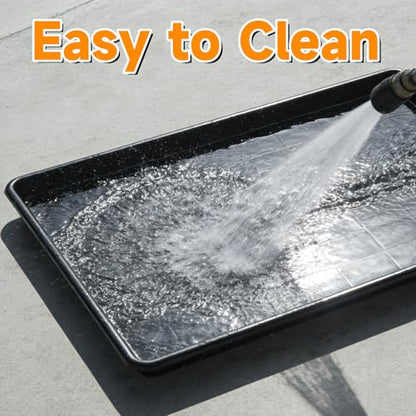 Oil Drain Pan,35" x 24" Large Oil Drip Tray for Under Car with No Splatter Pad, Leak-Proof Garage to Keep Floor Clean, Reusable Automotive Fluid Change Tray (2 PCS) - size: 2 PCS