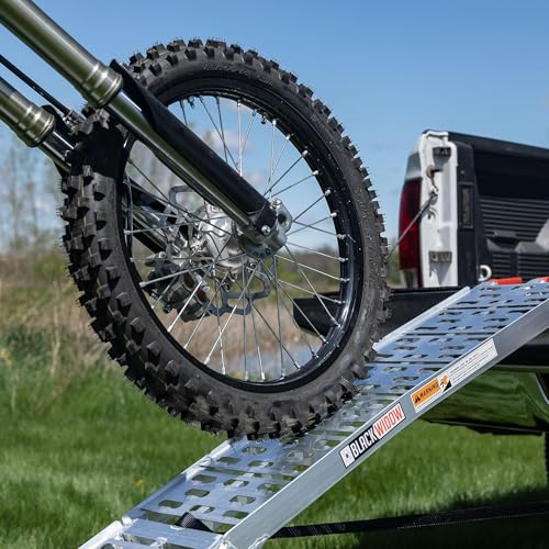 Black Widow Aluminum Single-Runner Plate Motorcycle Ramp, 750 lb, 7 Ft 5 in - size: Single.
