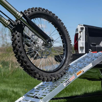 Black Widow Aluminum Single-Runner Plate Motorcycle Ramp, 750 lb, 7 Ft 5 in - size: Single.
