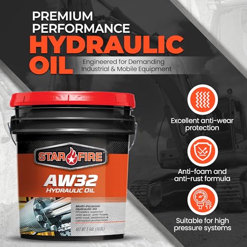 STARFIRE AW32 Anti-Wear Hydraulic Oil for Industrial/Mobile Equipment 5-Gal - size: 5 Gallon