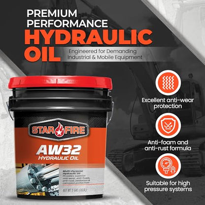 STARFIRE AW32 Anti-Wear Hydraulic Oil for Industrial/Mobile Equipment 5-Gal - size: 5 Gallon