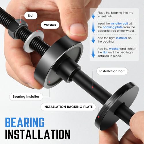 DNA Motoring Wheel Bearing Puller Tool Kit Compatible with 2000-2020 Most Harley Davidson Motorcycles, Wheel Bearing Removal and Installation Tool for 0.75" 1" 25mm Bearings, TOOLS-00557 - style: fit 00-20 Davidson