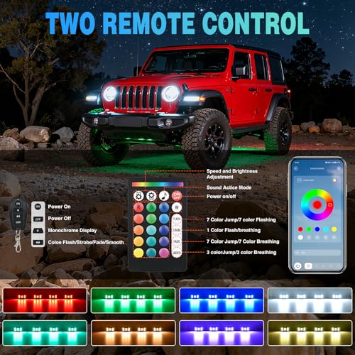 Nilight RGBW LED Rock Lights Kit 10 Pods 22 LEDs Wide Angle Lighting - color: RGBW 22LED, size: 10 Pods