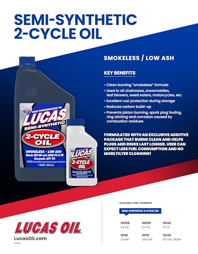 Lucas Oil 10115 Semi-Synthetic 2-Cycle Motor Oil - 1 Gallon (Pack of 4) - size: 1 Gallon, style: 4 Pack