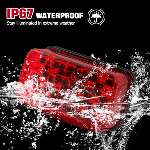 DREAMIZER LED Tail Light ATV OEM Taillight w/Running Brake Light Compatible with Yamaha Big Bear Bruin Rhino Kodiak Grizzly Wolverine Viking - color: Red lens