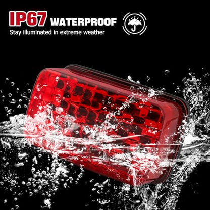 DREAMIZER LED Tail Light ATV OEM Taillight w/Running Brake Light Compatible with Yamaha Big Bear Bruin Rhino Kodiak Grizzly Wolverine Viking - color: Red lens